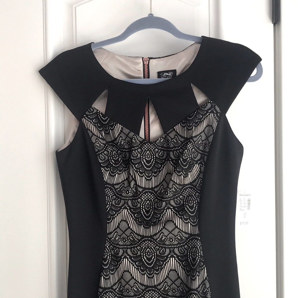 JAX Black dress with gold accent size 6